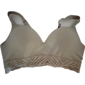 Felina Women's Lace Wirefree Bra Adjustable Straps‎ Neutral L